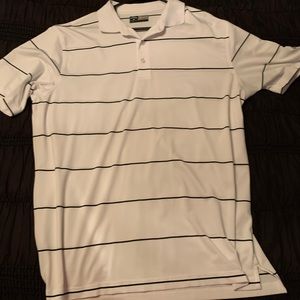 Callaway white polo with black stripes. Size Lrg